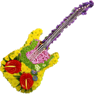 Гитара из живых цветов + Подарок.