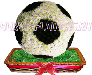 Футбольный мяч из живых цветов + Подарок.